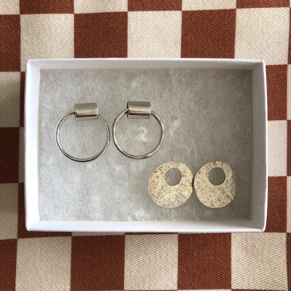 Pair of Silver-toned Earrings